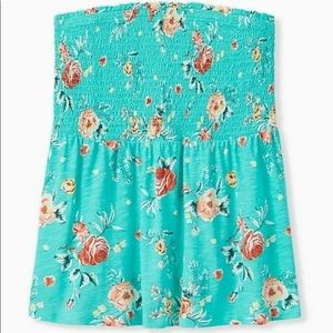 Torrid Teal Floral Tube Top